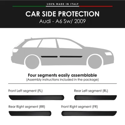 Produktbild von Seitenleisten Stoßfänger für Audi A6 Sw 2009 mit doppelseitigem Aufkleber 3M