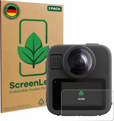 Produktbild von 2x ScreenLeaf Schutzfolie für GoPro Max 2 nachhaltiger Displayschutz Display Schutz Folie Klar Transparent