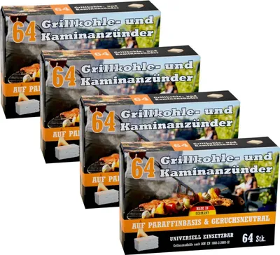Produktbild von Kohleanzünder 4er-Pack Grillkohleanzünder Kaminanzünder Ofenanzünder Zündhilfe
