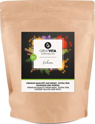 Produktbild von GreatVita Kurkuma Pulver 250g - Bioqualität | Gelbwurz Curcuma