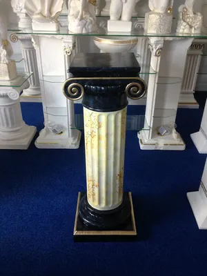 Produktbild von Säule Mäander Style Dekosäule 60cm Griechische Antik Säule Barock Rokoko Podest Handbemalt