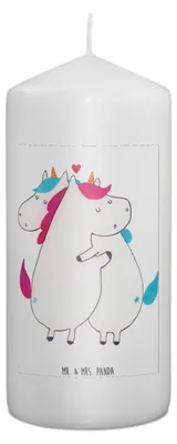 Produktbild von Mr. & Mrs. Panda Kerze Einhorn Mitteilung 15 x 7 cm - Weiß - Geschenk, Unicorn, Spruch, Blockkerze, Erinnerungslicht, Wachskerze, Valentinstag, Erinnerungskerze, Liebe