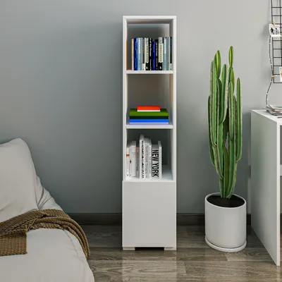 Produktbild von Skye Decor, Kuzey - White, Bücherregal, Weiß, 100 % MELAMINBESCHICHTETE SPANPLATTEN, 31 x 29,6 x 136 cm