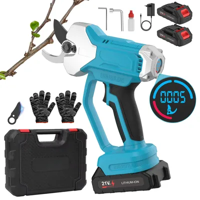 Produktbild von Elektrische Gartenschere - Akku-Rebschere - 40 mm Schnittdurchmesser - 21 V - 2 Akkus - Für Obstbäume und Bonsai