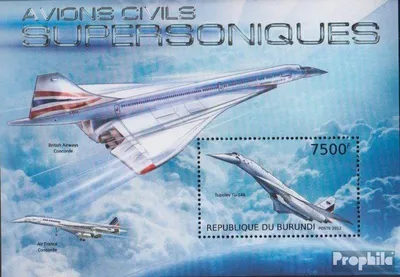 Produktbild von Briefmarken Burundi 2012 Mi Block317 (kompl.Ausg.) postfrisch Überschallflugzeuge