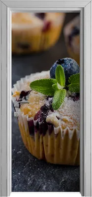 Produktbild von Tür Selbstklebende 80x210 cm Türfolie Türtapete Klebefolie - Blaubeer Muffins