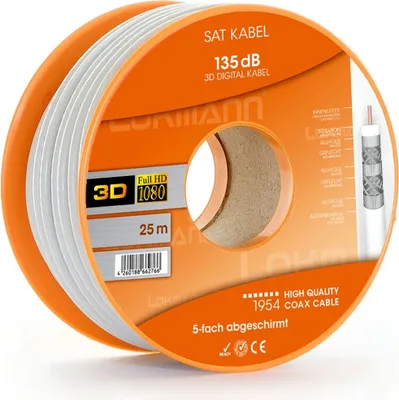Produktbild von Lokmann 25 m Koaxialkabel Sat Kabel 135dB 5-fach abgeschirmtes Antennenkabel