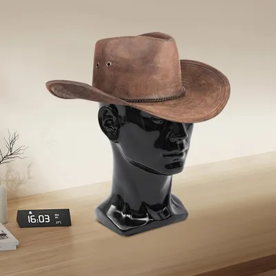 Imagen del producto de Cabeza de maniquí - Base para pelucas/Exhibidor - 30 cm - Plástico PP - Modelo masculino - Soporte para peinados y exhibición