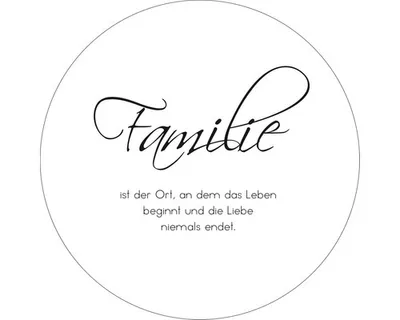 Produktbild von Glasbild Familie mit Spruch Shabby Chic rund Ø 20 cm