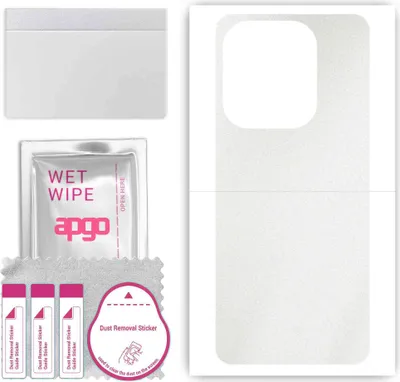 Produktbild von apgo Rückseite Schutzfolie, Skin, kompatibel mit Tecno Pop 7 Pro, Hinten Displayschutzfolie aus Vinylfolie, kratzfest, einfache Montage - Matt Transparent