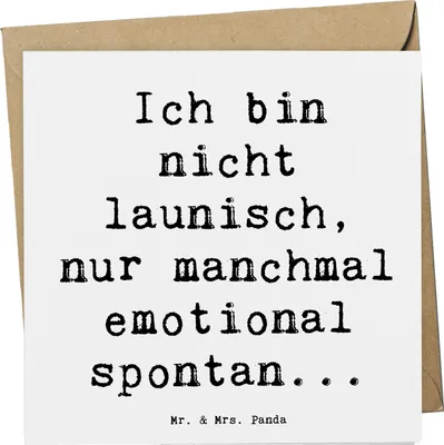 Produktbild von Mr. & Mrs. Panda Grußkarte Spruch Emotionen ausdrücken - Weiß - Geschenk, Inspiration, Mutmacher, faltkarte, ermutigend, Zuversicht, emotionale Geschenke, Trost