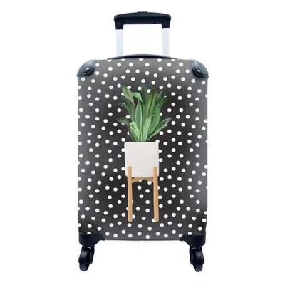 Produktbild von MuchoWow® Koffer Handgepäck Trolley Rollkoffer Kleine Reisekoffer mit 4 Rollen - Zimmerpflanze - Pflanzgefäß - Dots - Cabin Size < 55x40x23 cm & 55x40x20 cm - Fotokoffer - Kabinenkoffer - Boardgepäck - Reise-Box - Reisekoffer - Reisegepäck - Koffer mit Bild - Trolley für Kinder