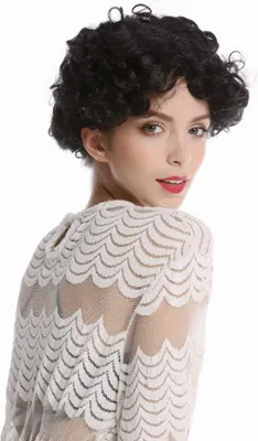 Produktbild von WIG ME UP Perücke kurz stark gelockt schwarz 90982-ZA103