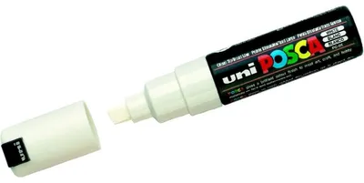 Zdjęcie produktu dla POSCA PC-8K, Biały, Wielobarwny, 1 kol., Atrament na bazie wody, Końcówka ścięta, Okrągły