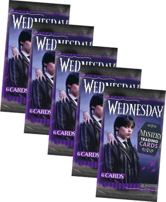 Produktbild von Panini Wednesday Karten - Mystery Trading Cards Sammelkarten - 5 Booster