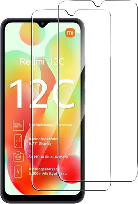Zdjęcie produktu dla szkło ochronne 2X (wyświetlacz + aparat) do wyświetlacza Xiaomi Redmi 12C Folia pancerna 9H