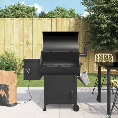 Produktbild von Design New Pelletgrill mit Schornstein Schwarz 104 cm Eisen Möbel2024 CHY875318