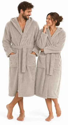 Immagine prodotto di Accappatoio in morbido pile con cappuccio – Accappatoio unisex in microfibra taglia M