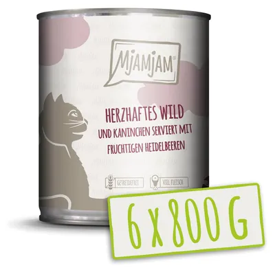 Zdjęcie produktu dla MjAMjAM 4260512871642, Dorosły, Każda rasa, Zwierzęta łowne, Królik, 800 g, Nie zawiera ziarna