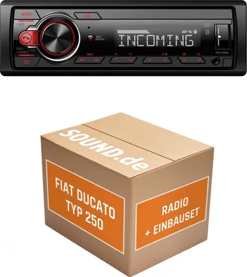 Produktbild von Autoradio Einbaupaket Pioneer MVH330DAB passend für Fiat Ducato III Typ 250 + Radiovorbereitung Schwarz | Bluetooth Telefonieren