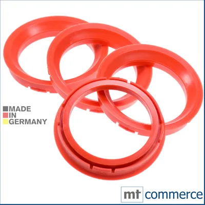 Produktbild von 4X Zentrierringe 73,0 x 57,1 mm rot Felgen Ringe Germany