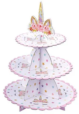 Produktbild von Cupcakeständer mit 3 Ebenen – Einhorn-Motiv