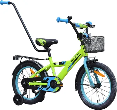 Produktbild von Kinderfahrrad - 16 Zoll - Grün - für 4-6 Jahre - mit V-Brake Bremsen- mit Gepäckträger - Jugendfahrrad - für Jungen