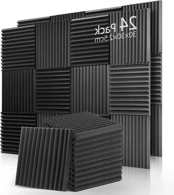 Produktbild von 24 Stück Schalldämpfende Paneelen - Akustische Schümmatten - Schalldruckabsorber - Echoreduktion - für Aufnahmestudios und Heimstudios - 30 x 30 x 25 cm akustische Paneelen
