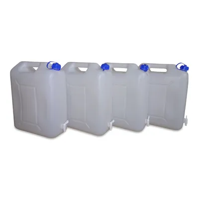 Produktbild von 4 Stück 20 Liter 20 L Wasserkanister (WK) inkl. Auslaufhahn Camping dicht verschließbar (4x20 WK)