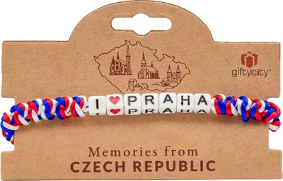 Obrázek produktu pro GiftyCity Pletený náramek I Love PRAHA