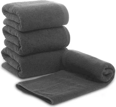 Produktbild von 4x ARLI Duschtuch 60 x 120 cm anthrazit - 100% Baumwolle ( 4 er Set / Pack )