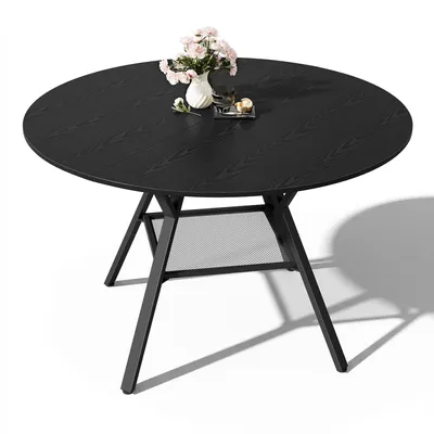 Produktbild von BEALIFE Runder Esstisch 120 cm Ø | Für Esszimmer, Balkon & kleine Wohnungen | Schwarz TB6712