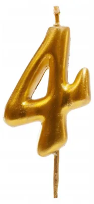Produktbild von DeKora Ziffer-Kerze Gold Metallic 4 Geburtstag