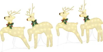 Imagen del producto de vidaXL, 4 ciervos navideños, luz blanca cálida