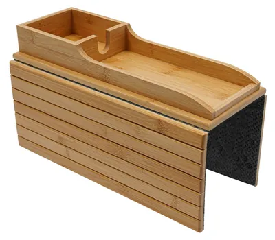Obrázek produktu pro Bambusový stolek – konferenční stolek, odkládací stolek – podnos na pohovku – podnos na snídani – minimalistický moderní styl – 41,5 x 34 cm