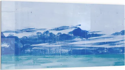 Produktbild von DEQORI Küchenrückwand Glas 100x50 cm 'Winterseelandschaft' Spritzschutz Bad Rückwand Küche
