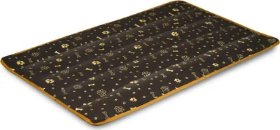 Image de Tapis de lit pour chien 80x60 cm imperméable os doré