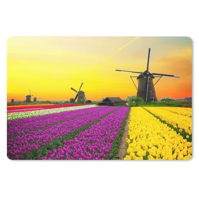 Produktbild von MuchoWow® Mauspad Mousepad Windmühle - Tulpen - Blumen - Frühling 27x18 cm - Mousepads - Maus Mat - Pad - Mausunterlage - Büroartikel - Desk Matten