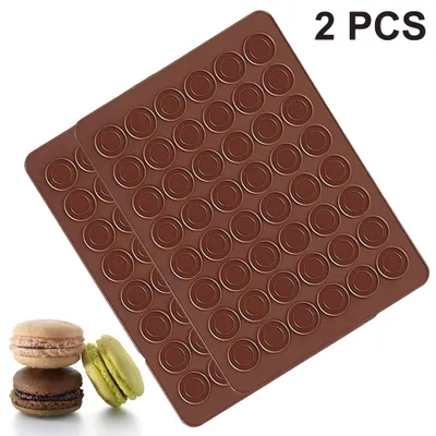 Produktbild von Backmatte Silikon Backmatte 48 Löcher Macarons Silikonmatte Silikonform Antihaftbeschichtete Form Macarons