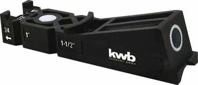 Produktbild von kwb Taschenloch-Bohrschablone/Bohrlehre inkl. 9 mm Bohrer, Tiefenstop und TX-20 Bit 150 mm, 122 - 38 brettstärken