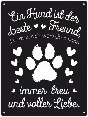 Produktbild von Ein Hund ist der beste Freund Metallschild XXL in 28x38 cm