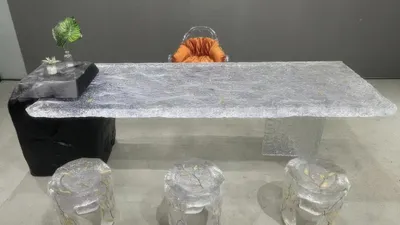 Obrázok produktu pre Moderný jedálenský stôl Transparentný stôl Luxusný nábytok do jedálne
