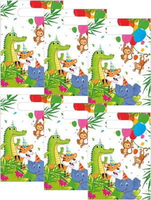 Obrázek produktu pro Párty tašky Jungle 6ks 17x30cm, Procos