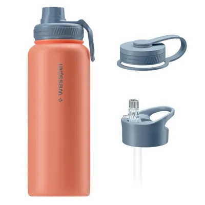 Obrázok produktu pre Termofľaša Wessper B3 THERMOSTEEL 1 l, oranžová, s 3 uzávermi