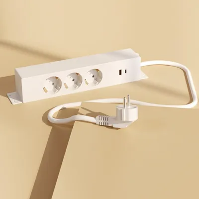 Immagine prodotto di Ciabatta da tavolo per PS010, con 3 prese, 1 porta USB-A e 1 porta USB-C, 3680 W, colore bianco