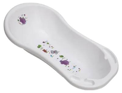 Produktbild von Lorelli Baby Badewanne Hippo 101 cm mit Ablagefächern, hochwertiger Kunststoff weiß