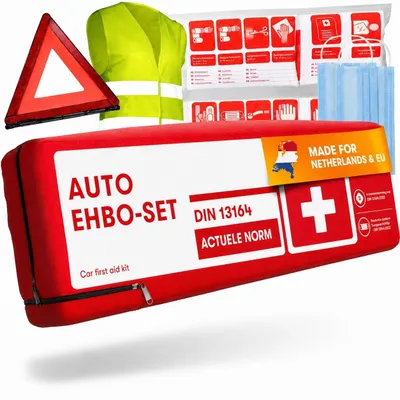Produktbild von Verbandtasche Erste-Hilfe-Set Warndreieck - 3-in-1 Kombitasche - DIN 13164 - Mit Warnweste