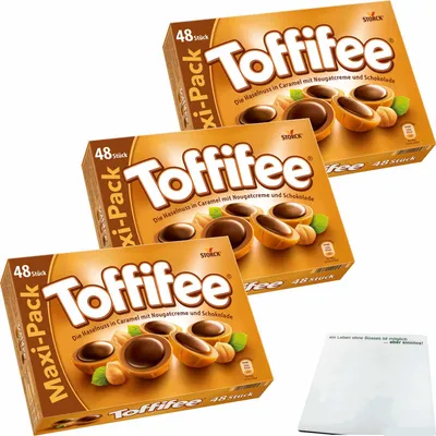 Produktbild von Storck Toffifee 48er Praline 3er Pack (3x400g Packung) + usy Block