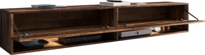 Immagine prodotto di MINIO go for it, lavagna TV "ANNE", mobile TV, 180 cm, in piedi, sospeso, con illuminazione LED, colore rovere Oldwood