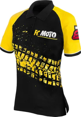 Produktbild von FC-Moto Corp Damen Poloshirt, schwarz/gelb, 2XL